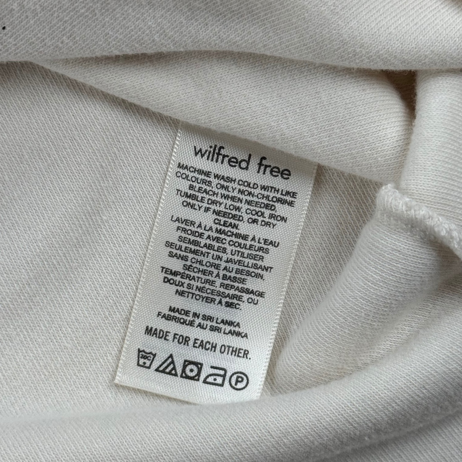Cream Terry Polo Top Wilfred Free Soft Lounge Shirt Minimalist Casual Neutral — image 4 of 6